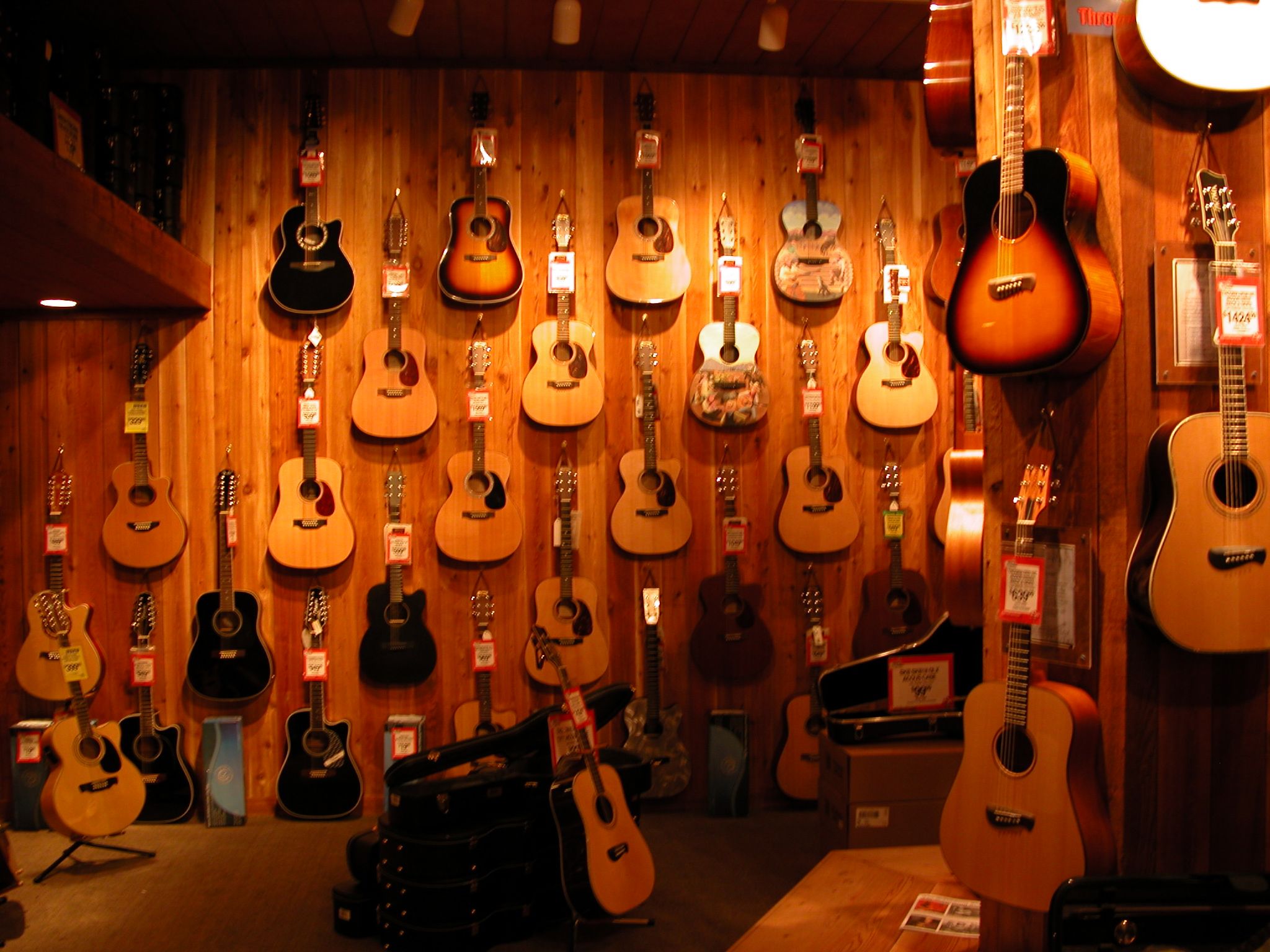 guitar shop with guitars to choose from